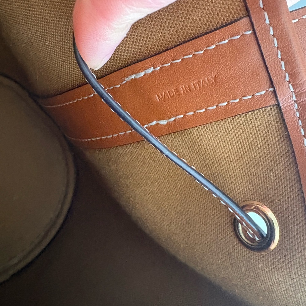 Celine Triomphe Canvas Calfskin Small Drawstring Bucket Bag - Picture 9 of 12